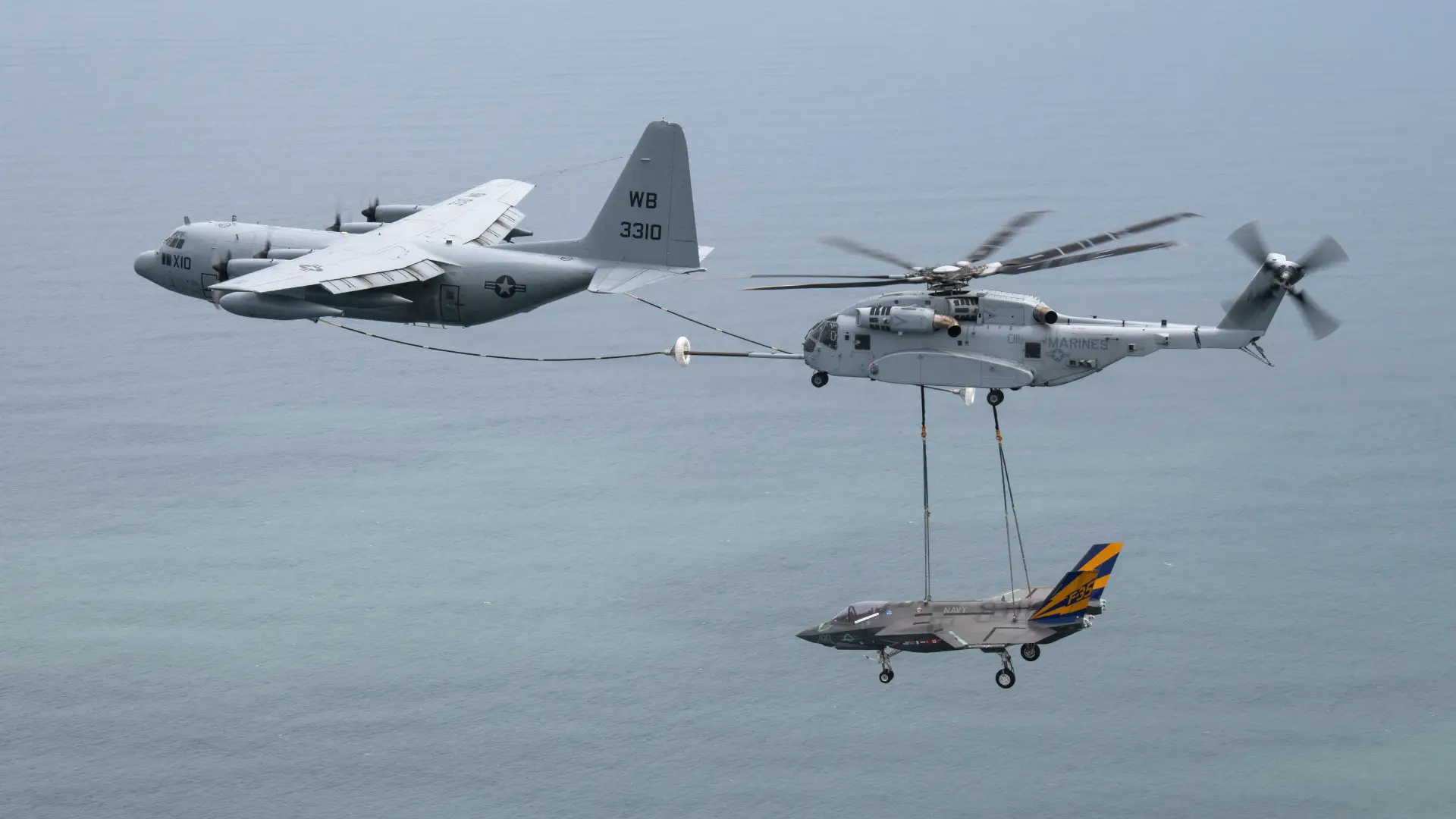 Check Out This Marine CH-53K Carrying An F-35C While Refueling From A ...